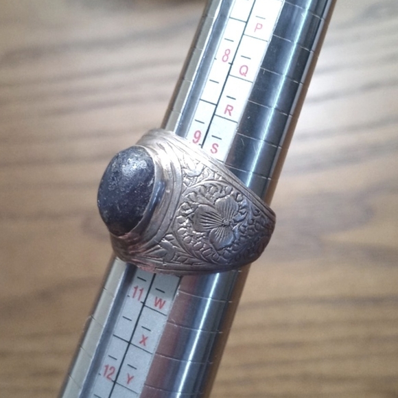 Antique Vintage 925 Sterling Silver w Blue Dumortierite Ring 10 - Picture 7 of 16